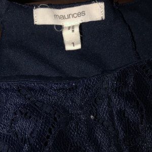 Navy blue dress with flowers and flowy skirt 1x